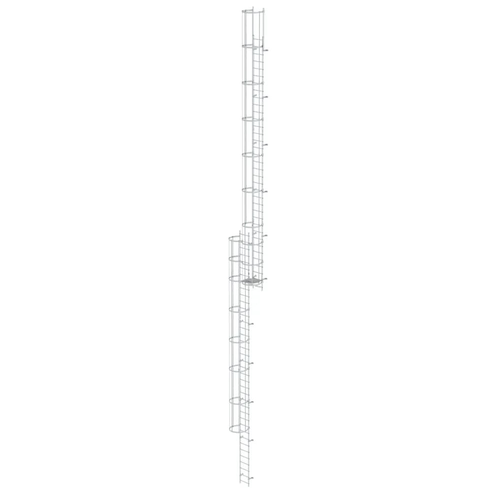 MUNK - Mehrzügige Steigleiter mit Rückenschutz (Bau) Aluminium blank 19,96m