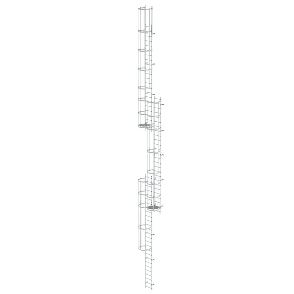 MUNK - Mehrzügige Steigleiter mit Rückenschutz (Notleiter) Aluminium blank 18,00m