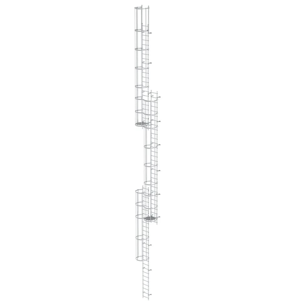 MUNK - Mehrzügige Steigleiter mit Rückenschutz (Notleiter) Aluminium blank 18,84m