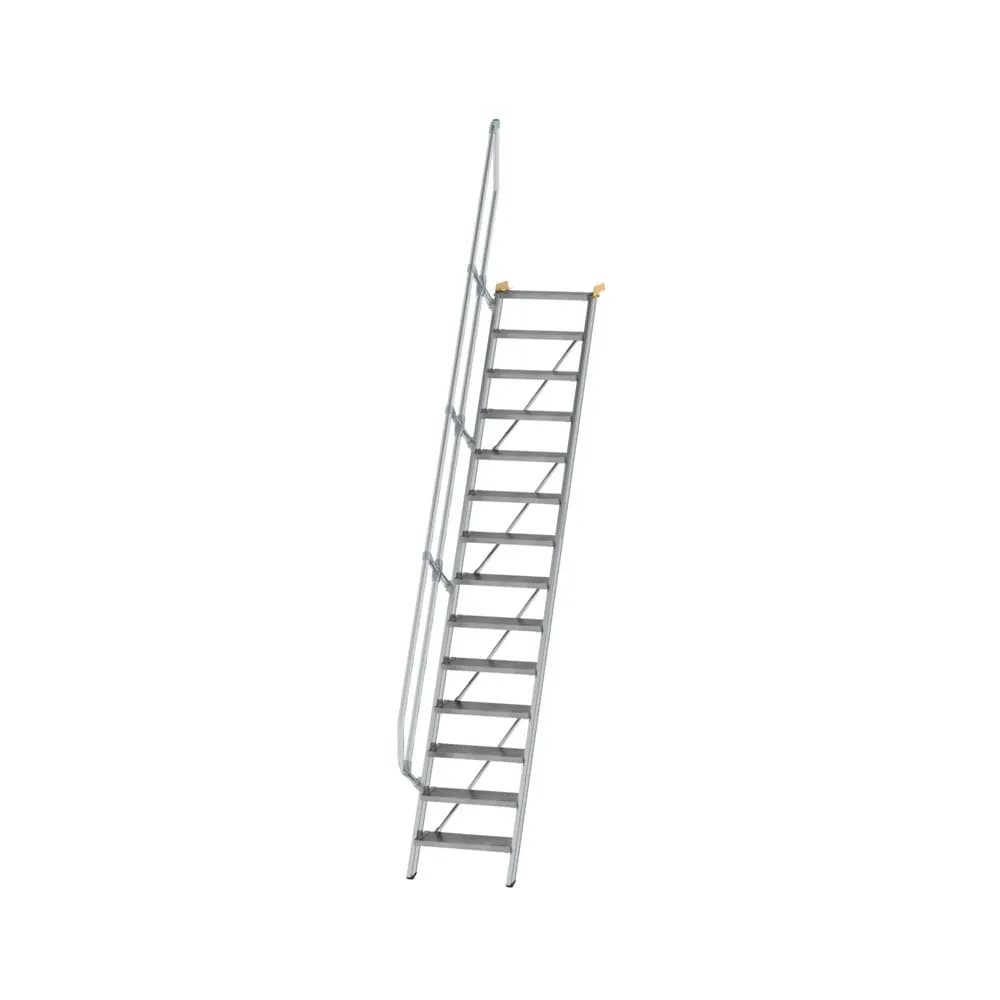 MUNK - Treppe 60° Stufenbreite 600 mm 14 Stufen Aluminium geriffelt