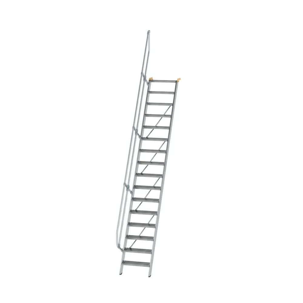 MUNK - Treppe 60° Stufenbreite 600 mm 16 Stufen Aluminium geriffelt