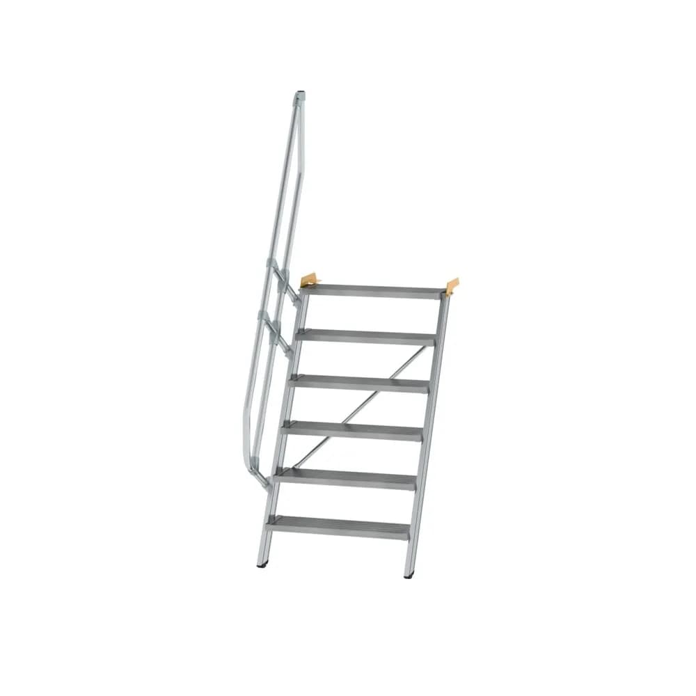 MUNK - Treppe 60° Stufenbreite 800 mm 6 Stufen Aluminium geriffelt