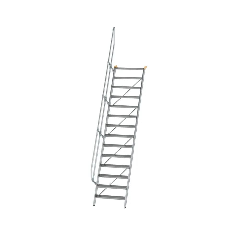 MUNK - Treppe 60° Stufenbreite 800 mm 14 Stufen Aluminium geriffelt