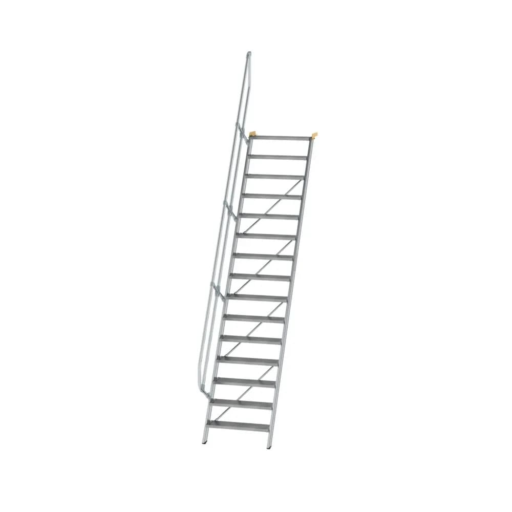 MUNK - Treppe 60° Stufenbreite 800 mm 15 Stufen Aluminium geriffelt