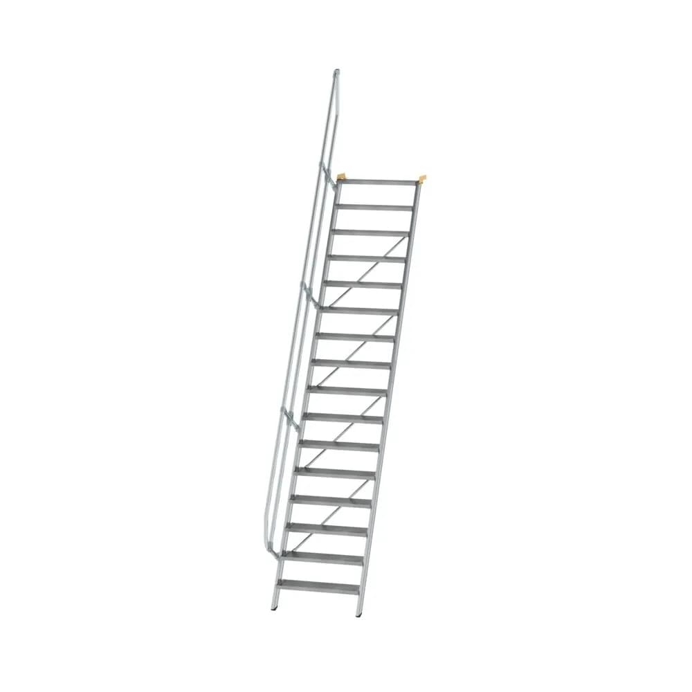 MUNK - Treppe 60° Stufenbreite 800 mm 16 Stufen Aluminium geriffelt