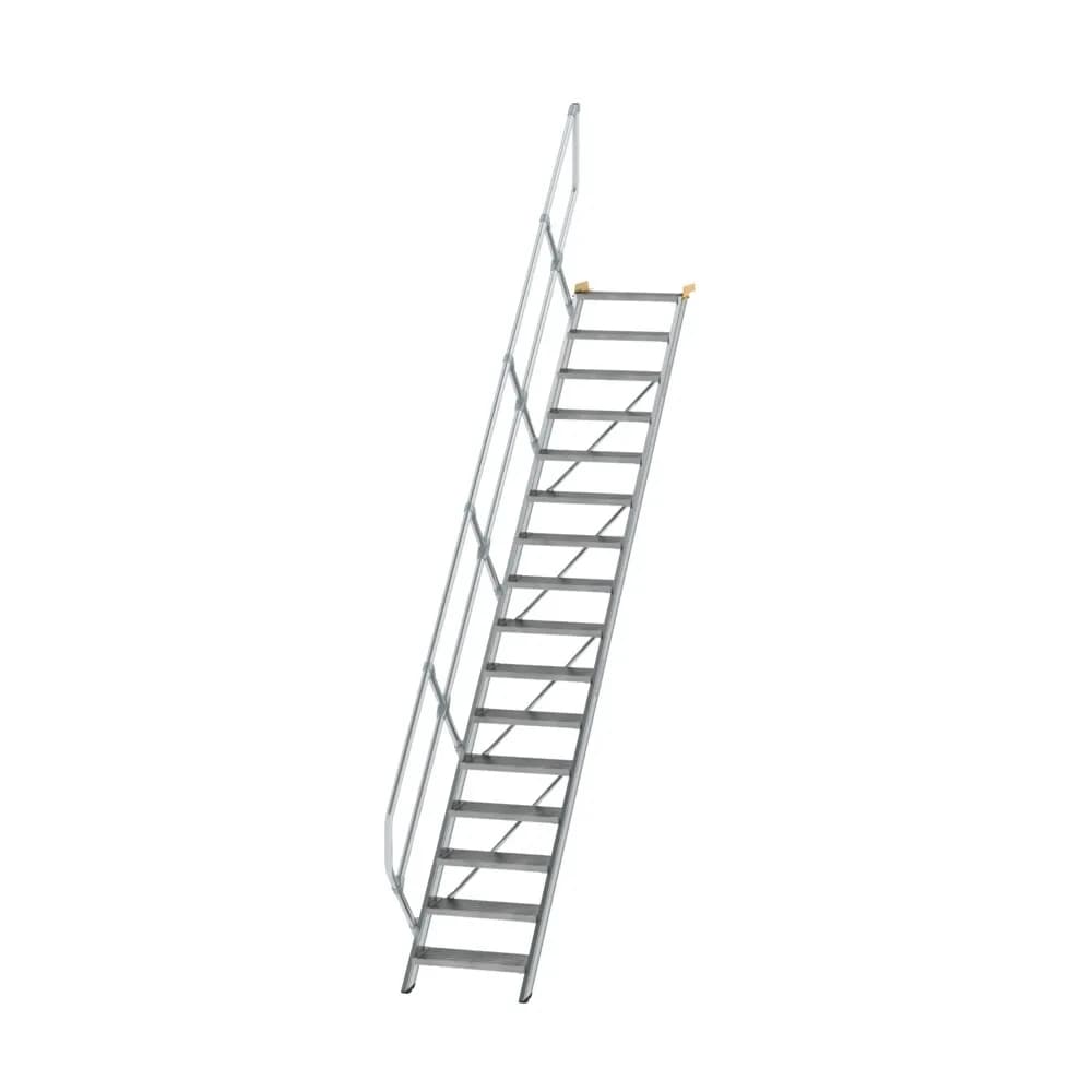 MUNK - Treppe 45° Stufenbreite 600 mm 16 Stufen Aluminium geriffelt