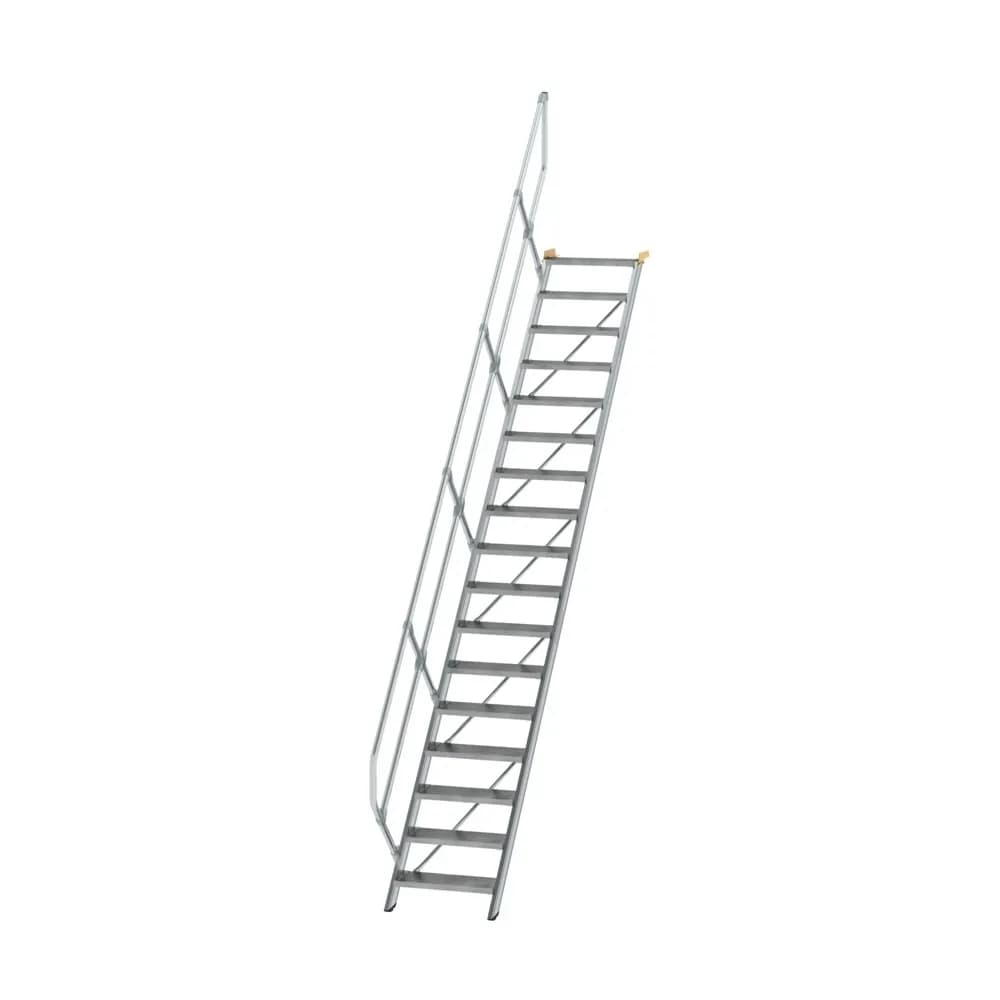 MUNK - Treppe 45° Stufenbreite 600 mm 17 Stufen Aluminium geriffelt