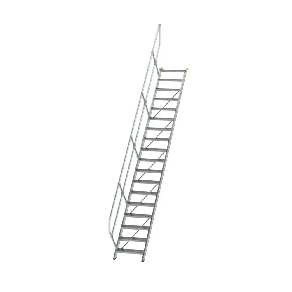 MUNK - Treppe 45° Stufenbreite 600 mm 18 Stufen Aluminium geriffelt