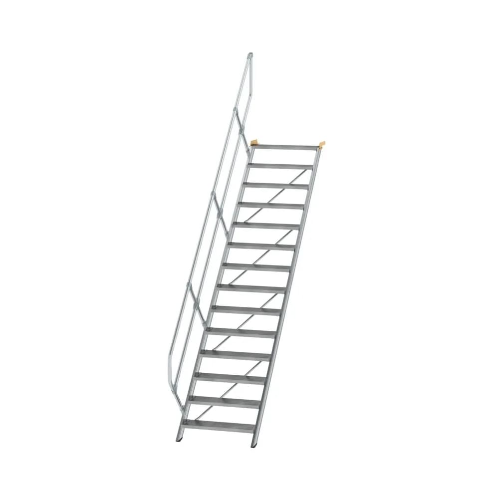 MUNK - Treppe 45° Stufenbreite 800 mm 14 Stufen Aluminium geriffelt