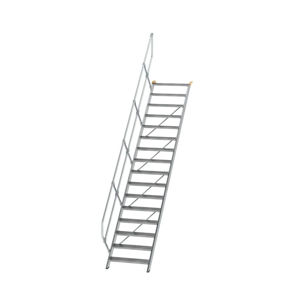 MUNK - Treppe 45° Stufenbreite 800 mm 16 Stufen Aluminium geriffelt