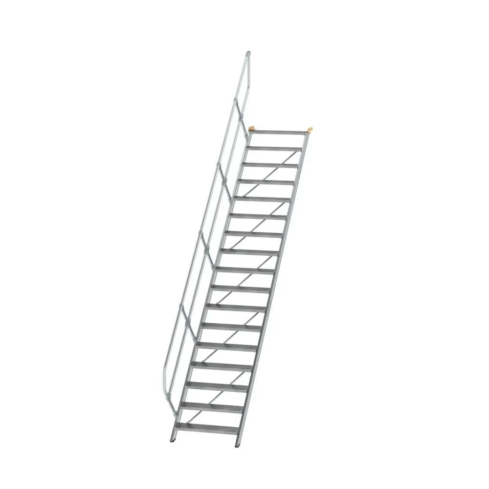 MUNK - Treppe 45° Stufenbreite 800 mm 17 Stufen Aluminium geriffelt