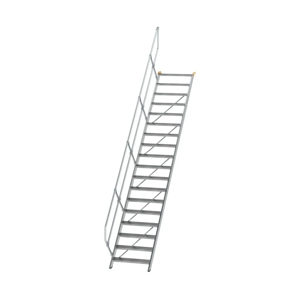 MUNK - Treppe 45° Stufenbreite 800 mm 18 Stufen Aluminium geriffelt