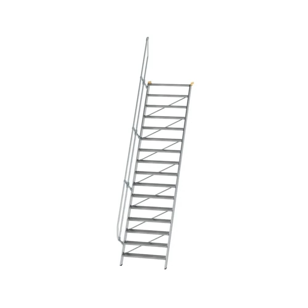 MUNK - Treppe 60° Stufenbreite 1000 mm 16 Stufen Aluminium geriffelt