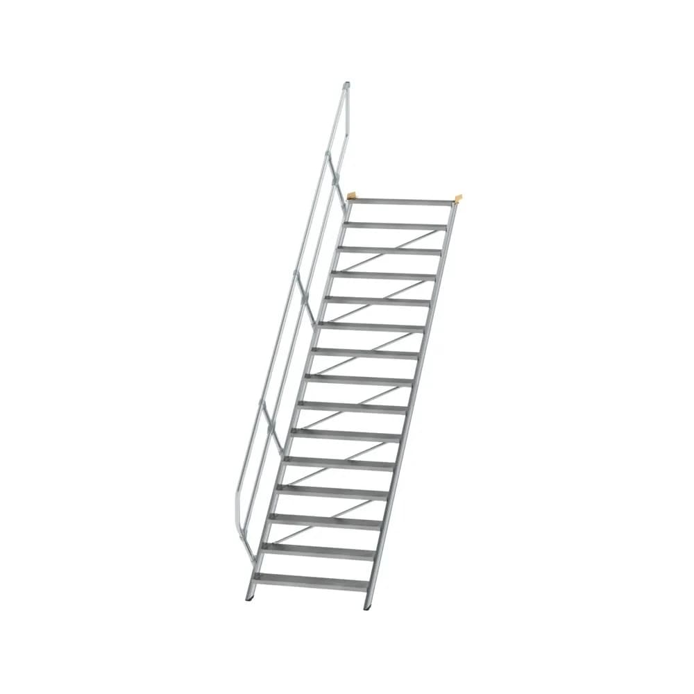 MUNK - Treppe 45° Stufenbreite 1000 mm 15 Stufen Aluminium geriffelt