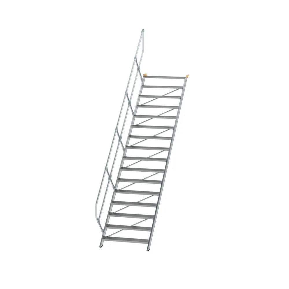 MUNK - Treppe 45° Stufenbreite 1000 mm 16 Stufen Aluminium geriffelt