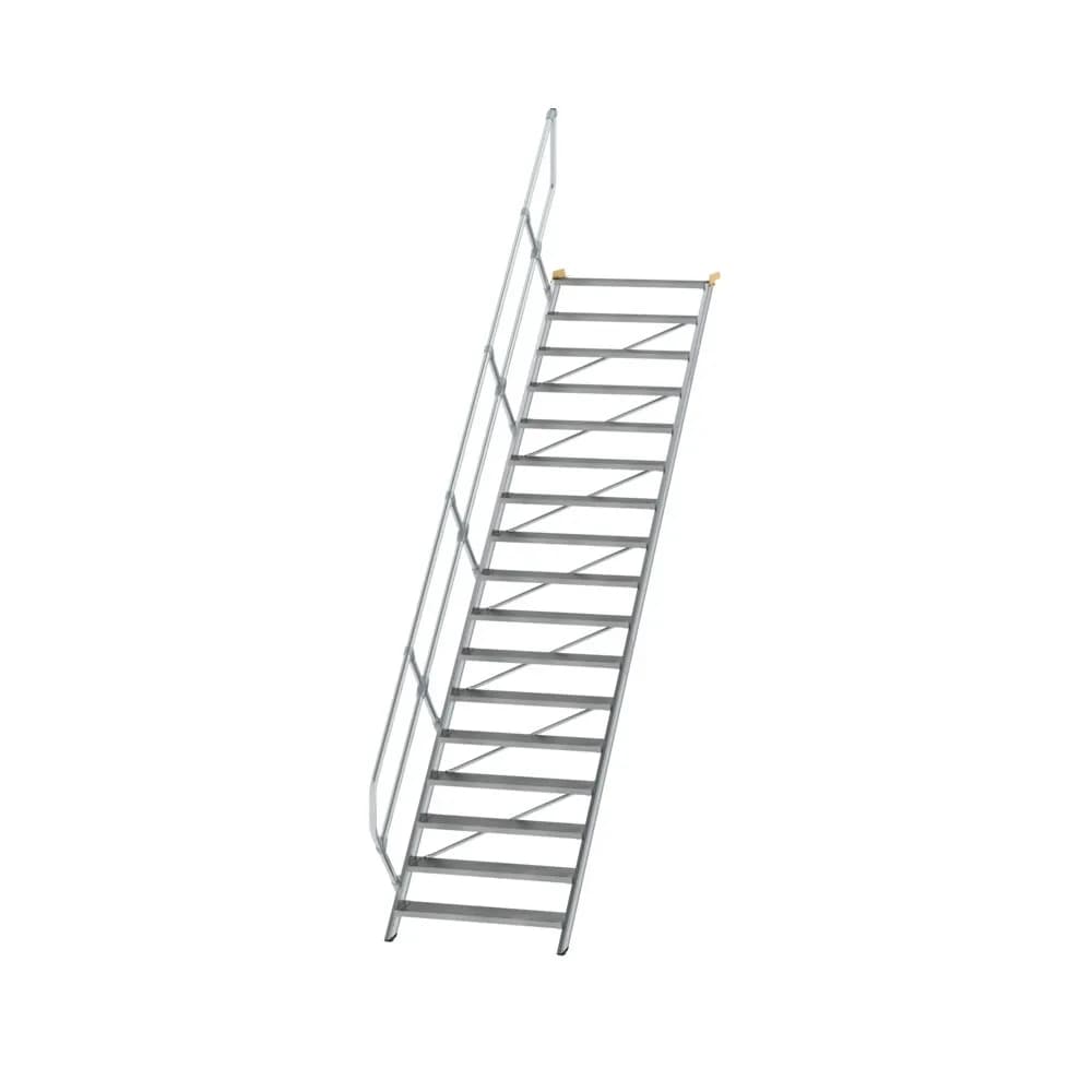 MUNK - Treppe 45° Stufenbreite 1000 mm 17 Stufen Aluminium geriffelt