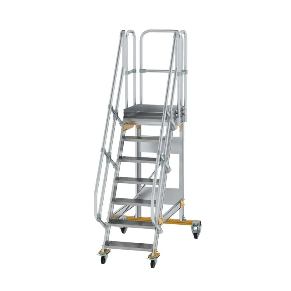 MUNK - Plattformtreppe fahrbar 60° Stufenbreite 600 mm 7 Stufen