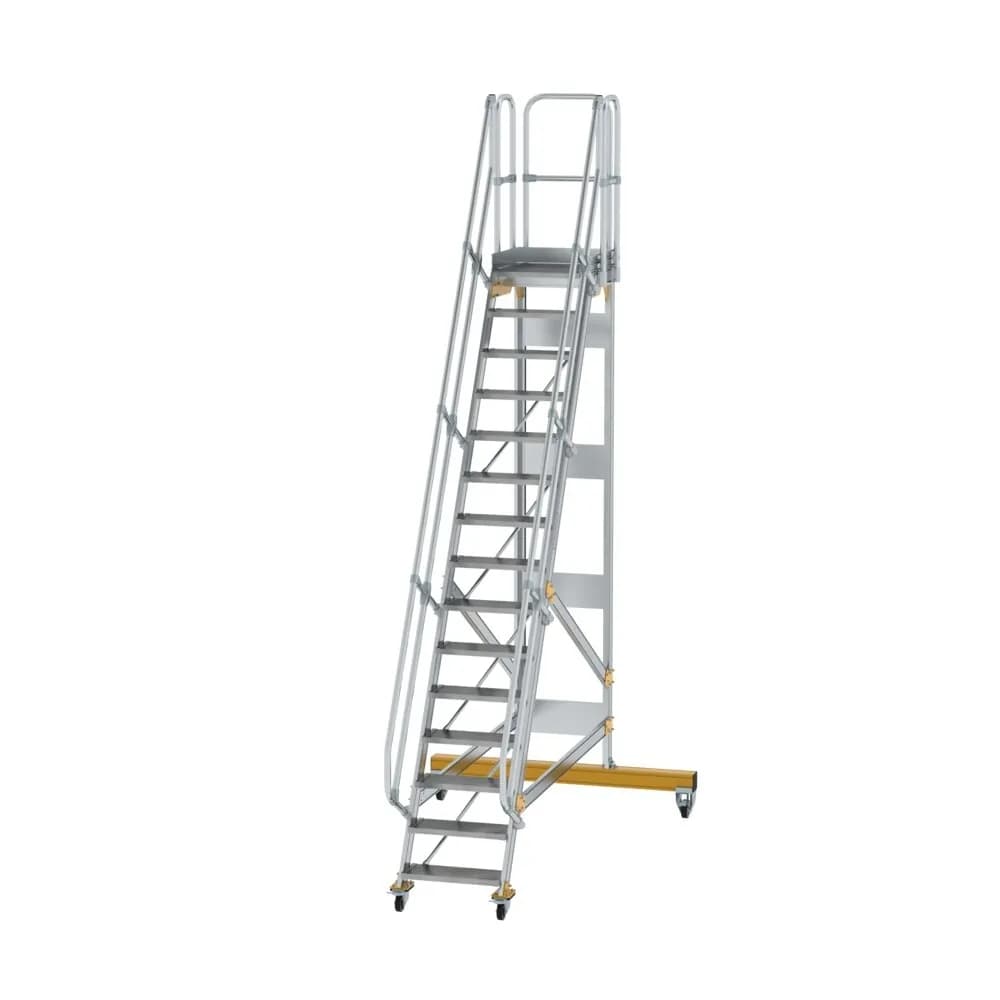MUNK - Plattformtreppe fahrbar 60° Stufenbreite 600 mm 15 Stufen