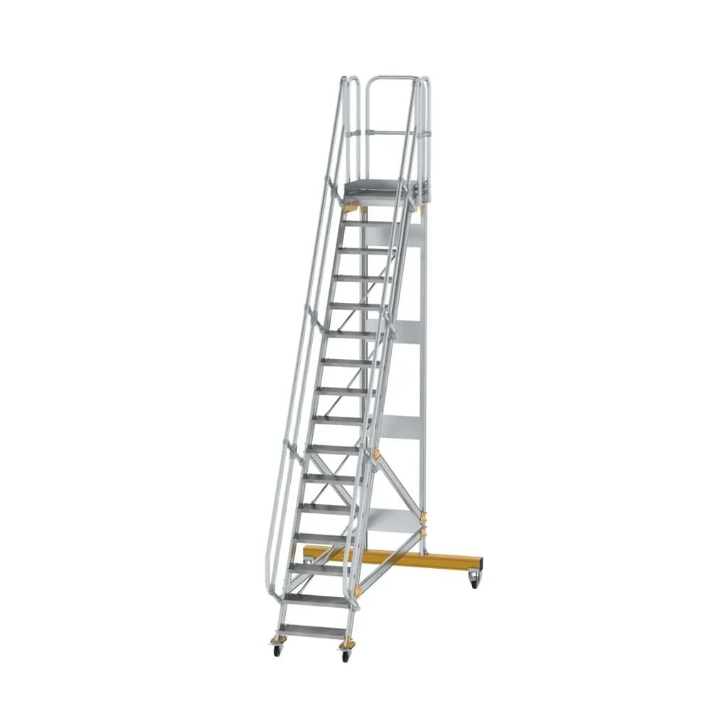MUNK - Plattformtreppe fahrbar 60° Stufenbreite 600 mm 16 Stufen