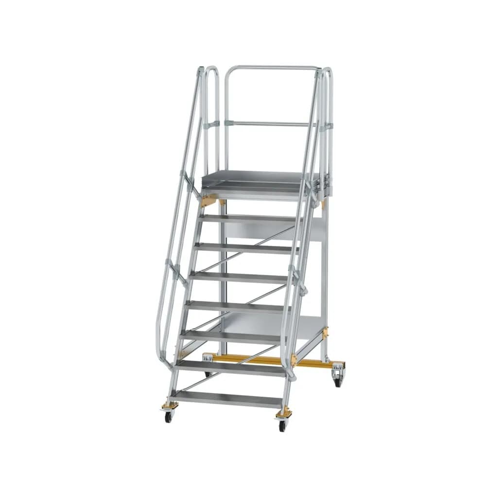 MUNK - Plattformtreppe fahrbar 60° Stufenbreite 1000 mm 8 Stufen
