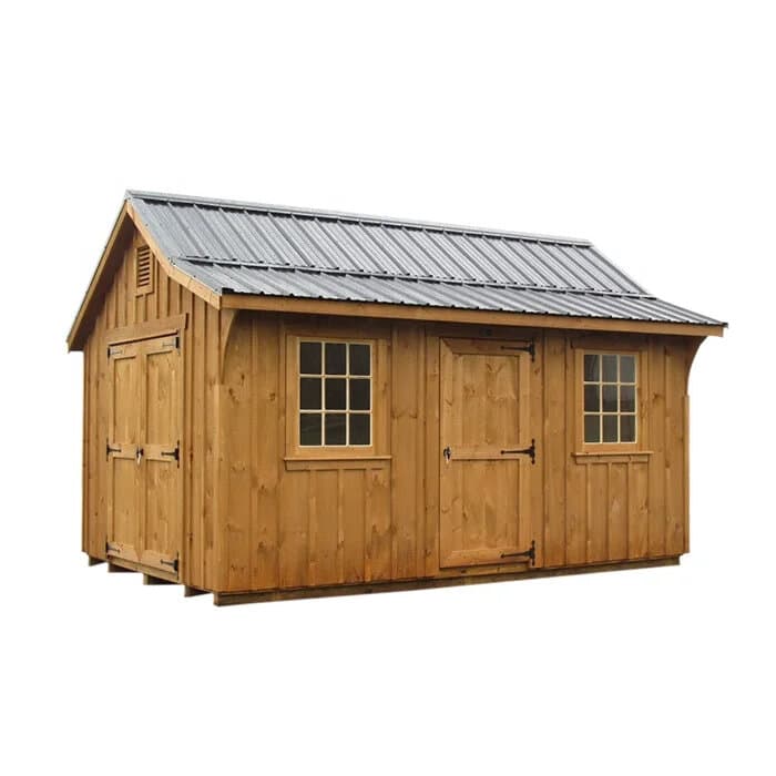 Robuste Holzhütte - Fenster & viel Stauraum