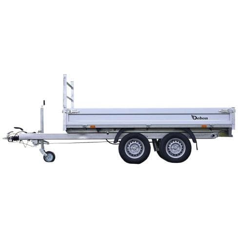 Benne Électrique Double Essieu Debon PW 1.2 Lux - 2000 kg PTAC, Basculement Hydraulique Électrique, 3 m x 1,55 m