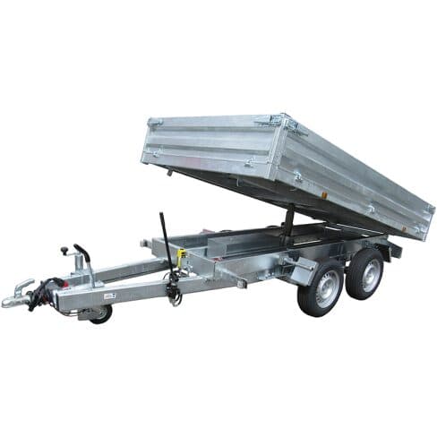 Remorque benne Lider 39610 PE – PTAC 2500 kg – Basculement hydraulique électrique – Double essieu – 3220 x 1700 x 350 mm