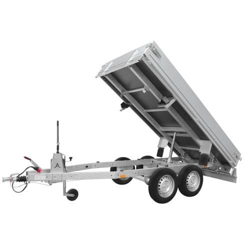 Remorque Benne Manuelle Anssems KLTT 1350 – PTAC 1350 kg, Double Essieu, Basculement Hydraulique, Dimensions 305x150 cm