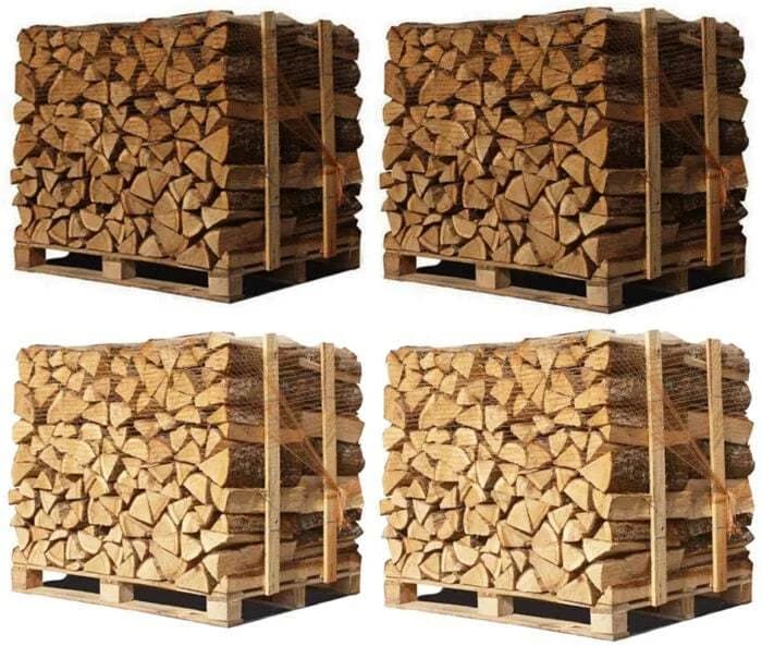 4 x Pallets (2 white oak + 2 Beech/Hornbeam) - 40 cm logs