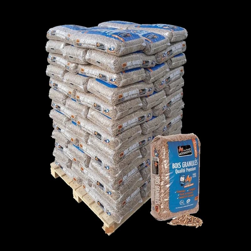 Woodstock® Holzpellets – 78 Säcke × 15 kg, DINplus/NF, 6 mm, 1170 kg, Premium Qualität