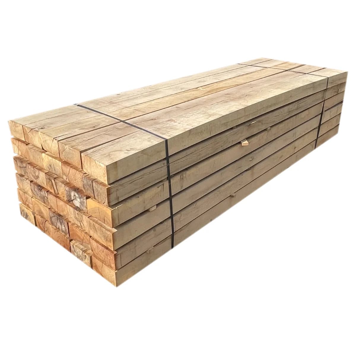 40× Holzschwellen – Eiche, 1,2 m × 200 mm × 100 mm, unbehandelt