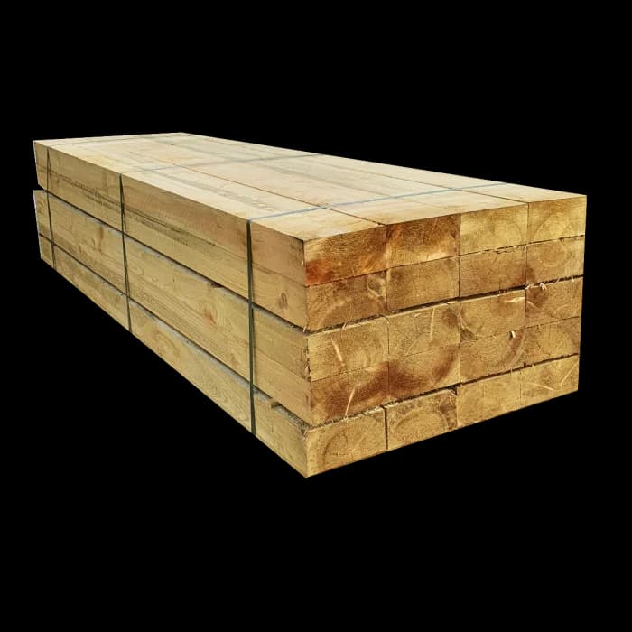 20× Holz-Bahnschwellen (grün behandelt) – 3 m × 200 × 100 mm, UC3