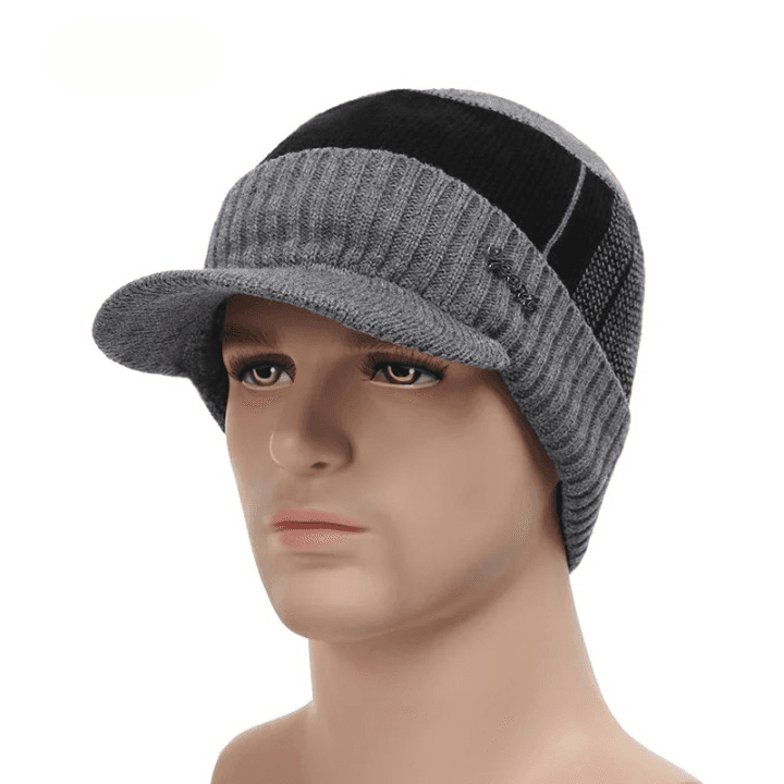 Bonnet Casquette en Laine (Modèle: Gris)
