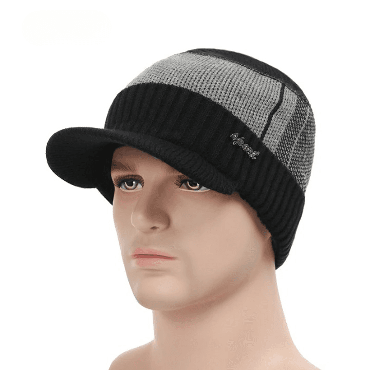Bonnet Casquette en Laine (Modèle: Noir)