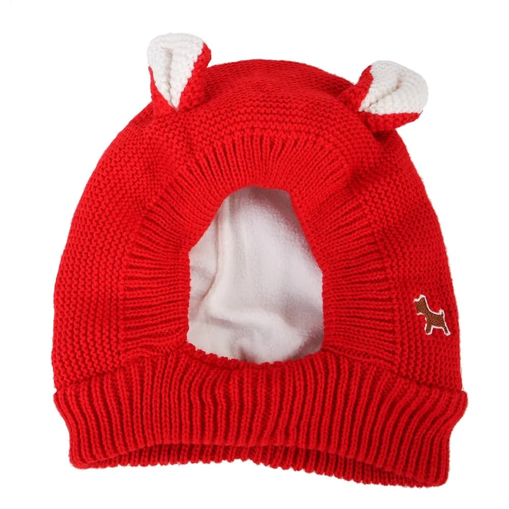 Bonnet d'Hiver Pour Grand Chien (Couleur: Rouge)