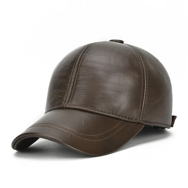 Casquette Ajustable en Cuir (Modèle: Foncé)