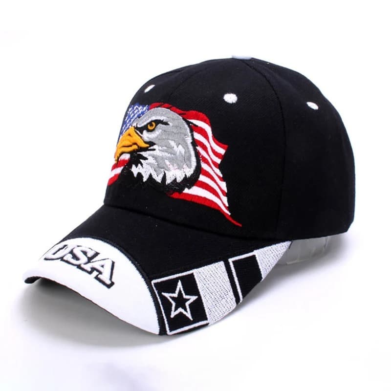 Casquette Américaine Aigle (Modèle: Noir)