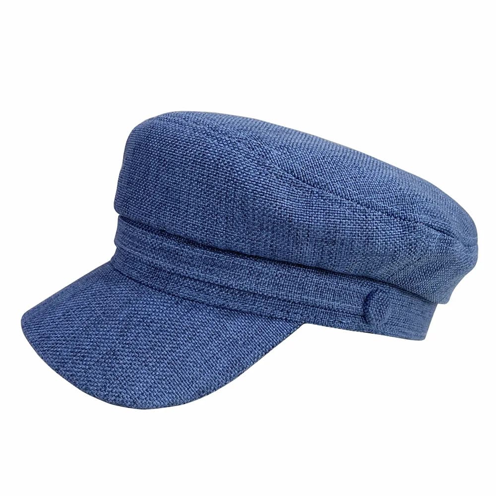 Casquette Beret Femme en Lin (Modèle: Bleu)
