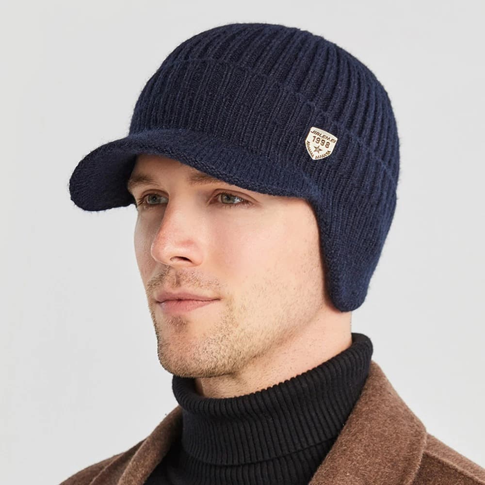 Casquette Bonnet Cache Oreille (Modèle: Navy)