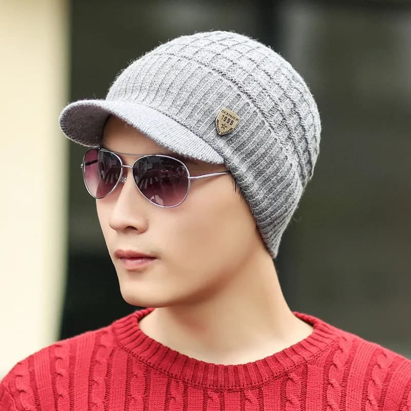 Casquette Bonnet en Laine (Couleur: Gris)