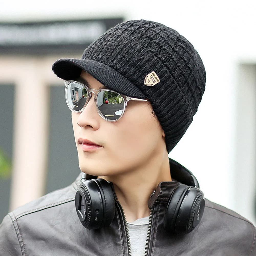 Casquette Bonnet en Laine (Couleur: Noir)