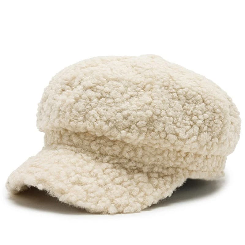 Casquette Gavroche Beige en Laine