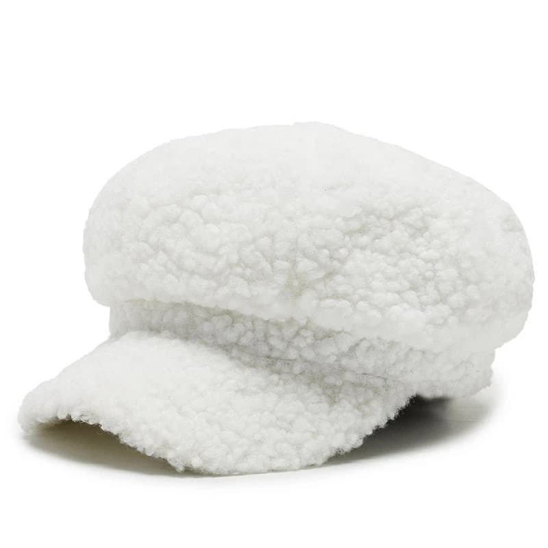 Casquette Gavroche Blanche en Laine