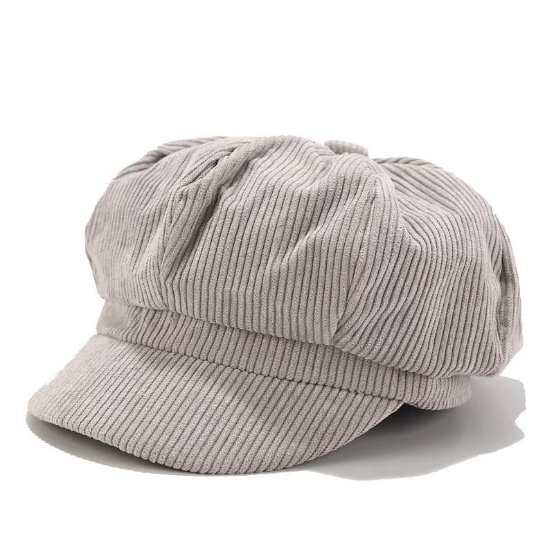 Casquette Gavroche Grise en Velours