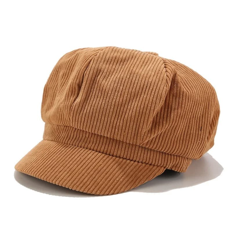 Casquette Gavroche Marron en Velours