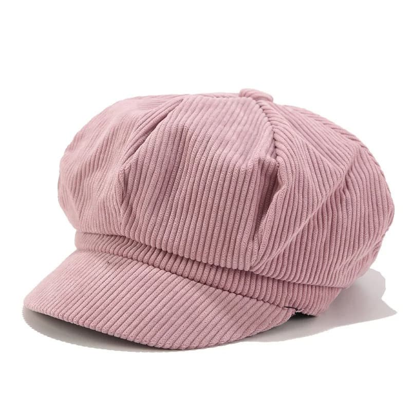 Casquette Gavroche Rose en Velours