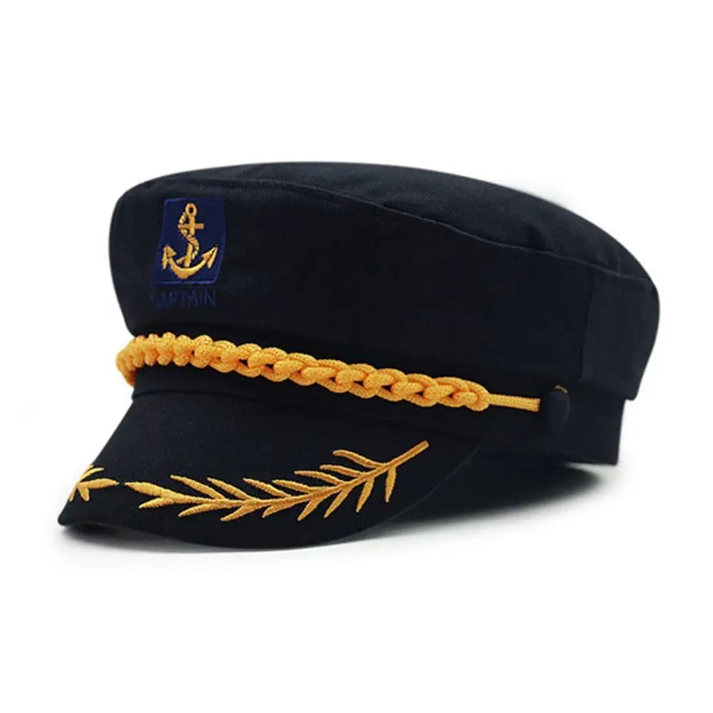 Casquette Marin Capitaine (Couleur: Noir & Or)