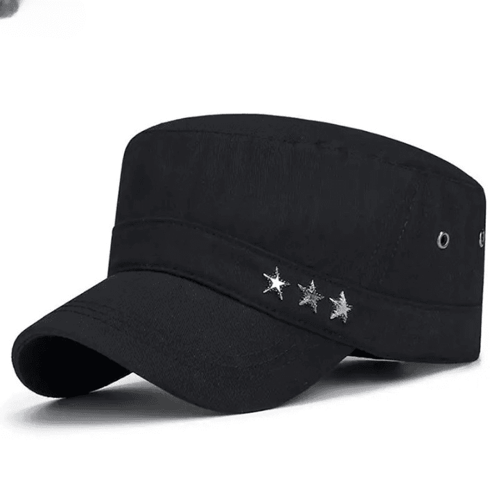 Casquette Militaire 3 Étoiles (Modèle: Noir)