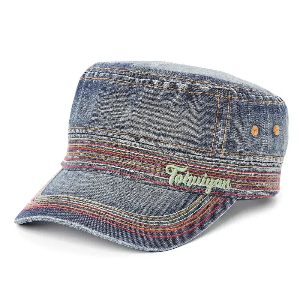 Casquette Militaire en Jean (Modèle: Naturel)