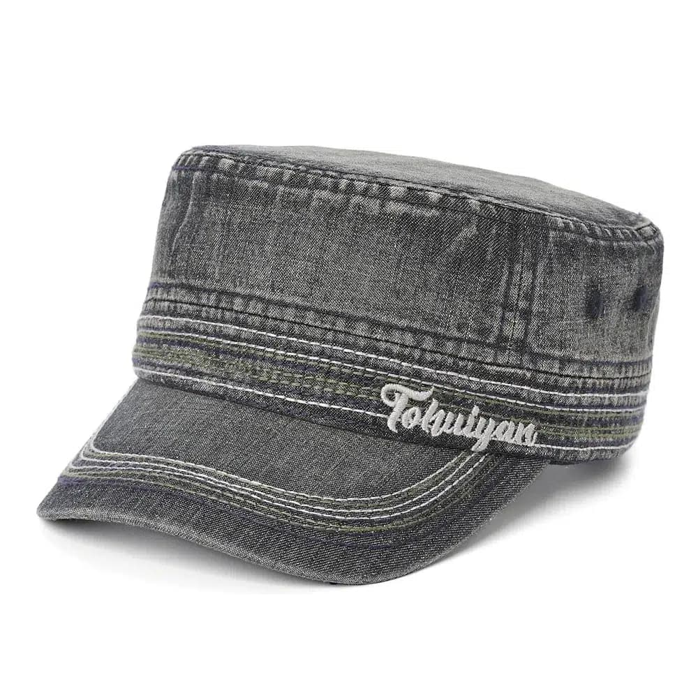 Casquette Militaire en Jean (Modèle: Noir)